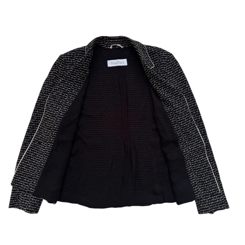 MaxMara Black and White Sz 10 Women’s Jacket Blazer Italy - Picture 7 of 8